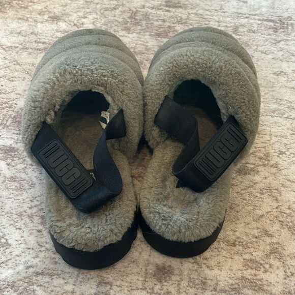 UGG Fluffy Green Slippers - Picture 4 of 10